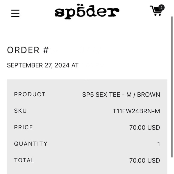 SP5DER WORLDWIDE SP5 SEX TEE - Picture 4 of 4